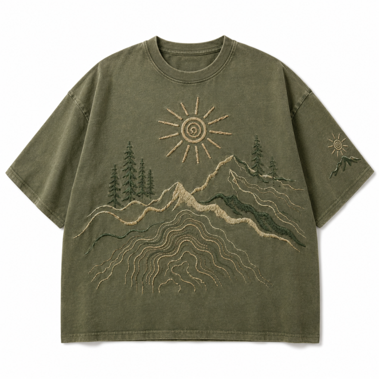 Custom Tonal Embossed Graphic T Shirt Private Label Manufacturer