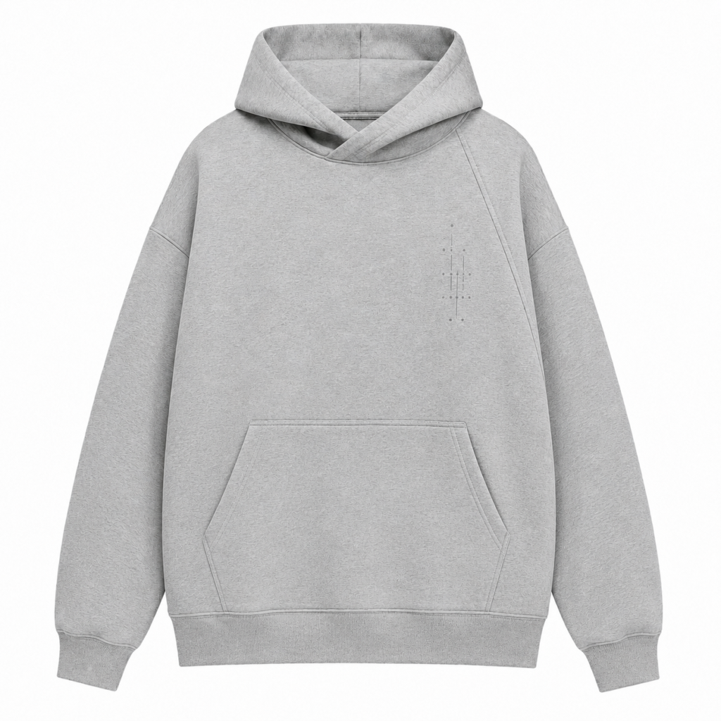 custom light grey oversized embroidery hoodie