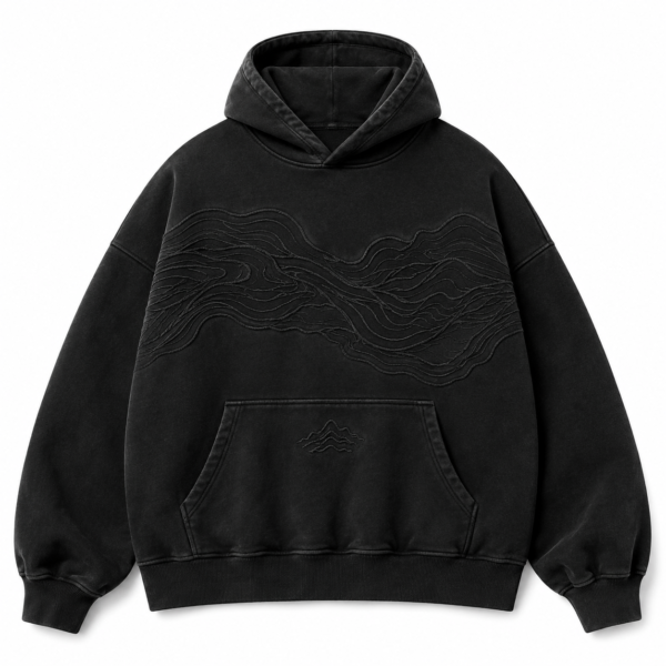 custom green acid wash hoodie with wave stitching custom green acid wash hoodie with wave stitching