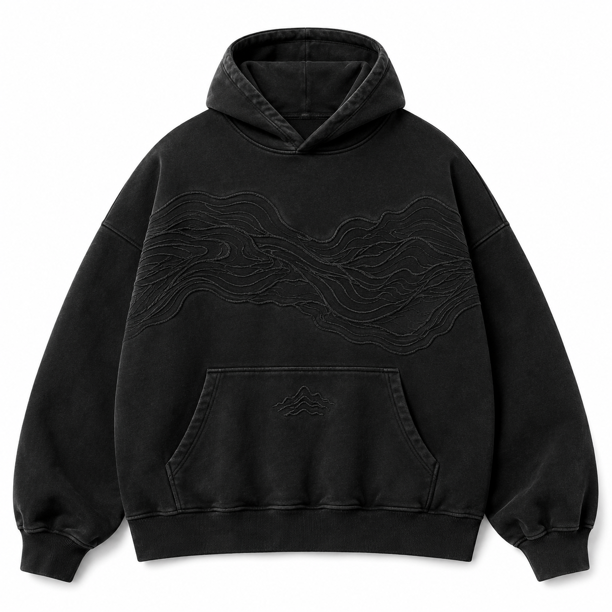 custom green acid wash hoodie with wave stitching custom green acid wash hoodie with wave stitching