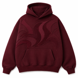 custom green acid wash hoodie with wave stitching