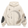 custom brown abstract wave print oversized hoodie custom brown abstract wave print oversized hoodie
