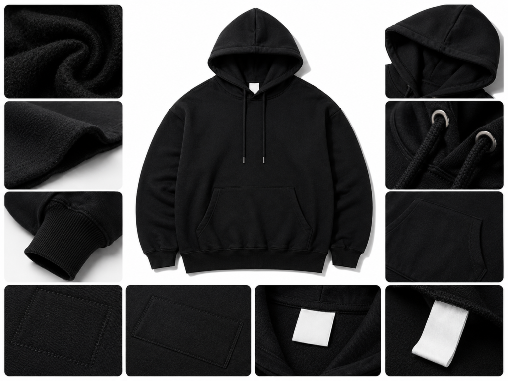 Fleece Hoodie Manufacturer in China: Fabric, GSM and Customization Guide fleece hoodie technical details.webp