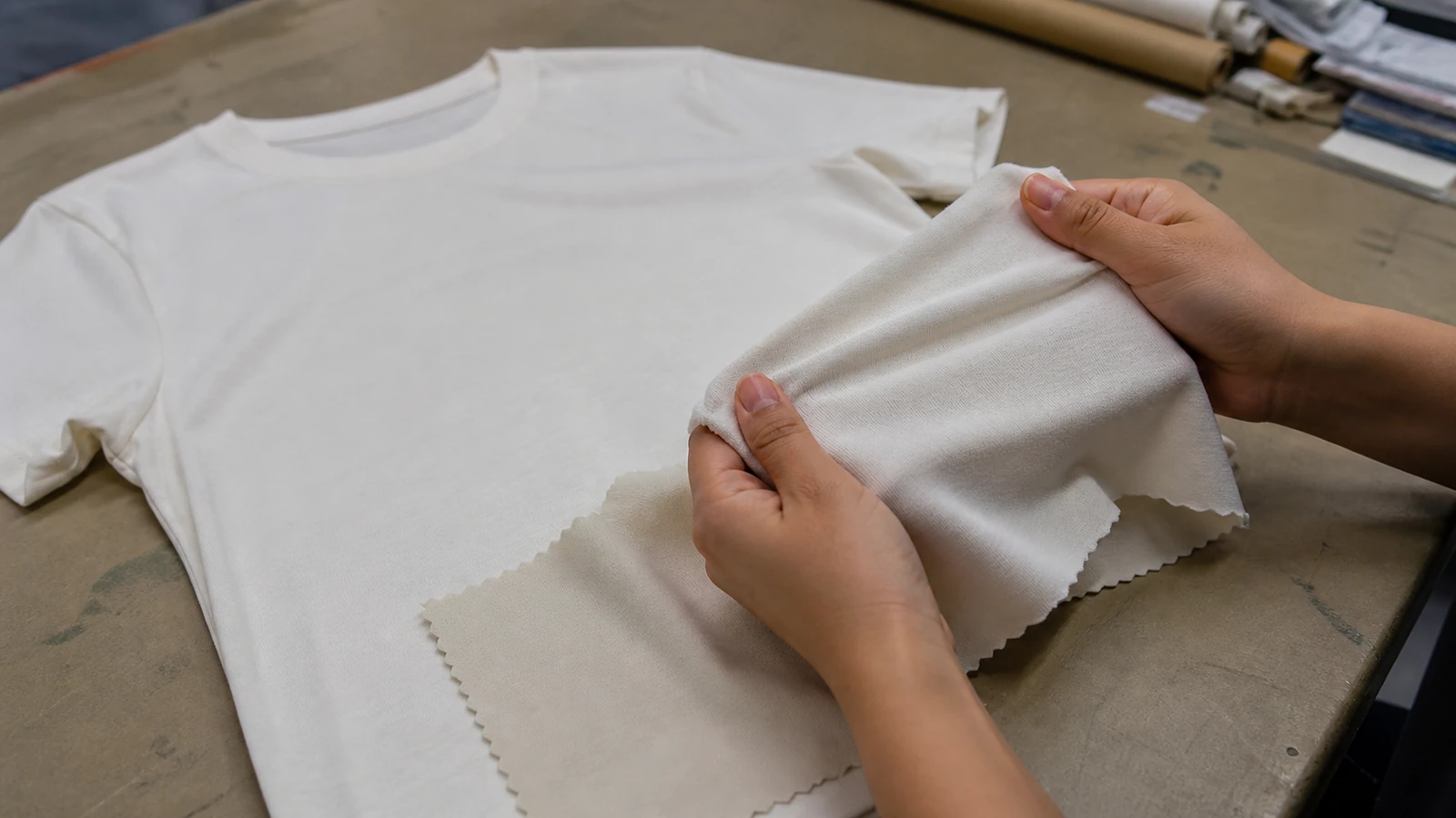 What Is the Best Fabric for T-Shirts? Cotton polyester blend fabric samples evaluated for T-shirt development