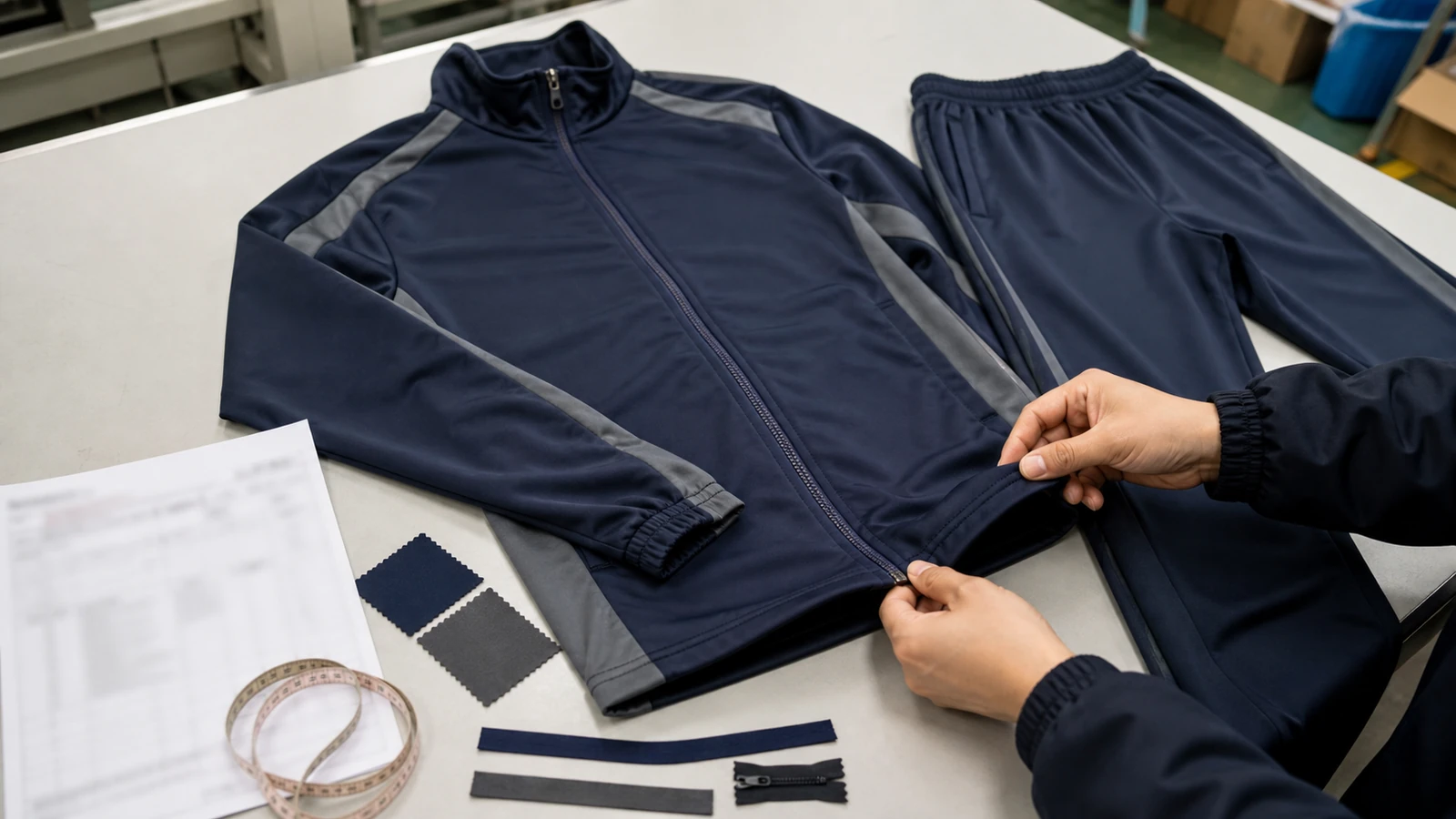 Are Tracksuits Still In? Custom tracksuit sample development with fabric and trim selection