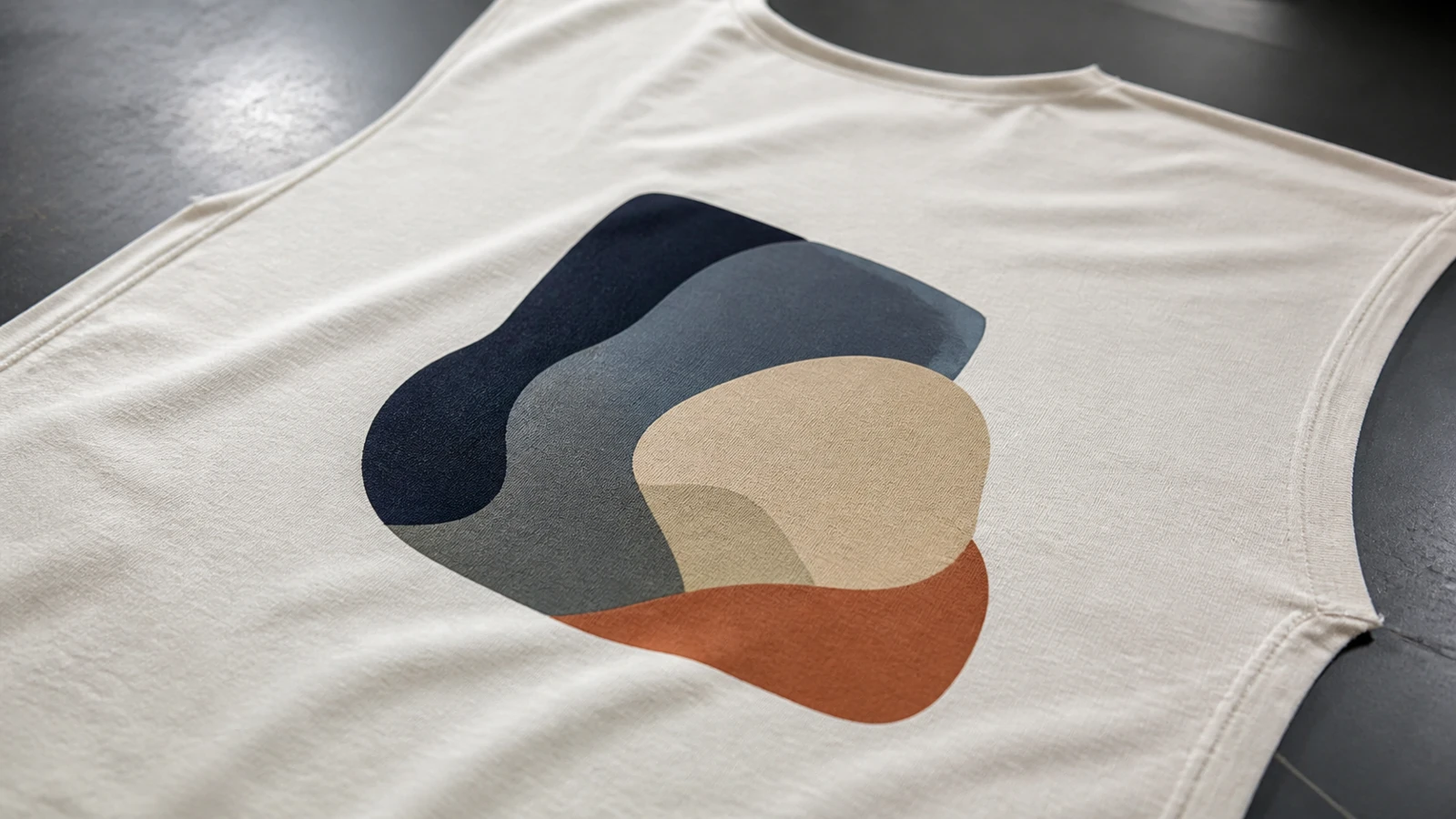 Is DTF Better on Cotton or Polyester? Close-up DTF transfer sample on an unbranded cotton T-shirt
