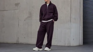Modern tracksuit fashion with a relaxed contemporary silhouette
