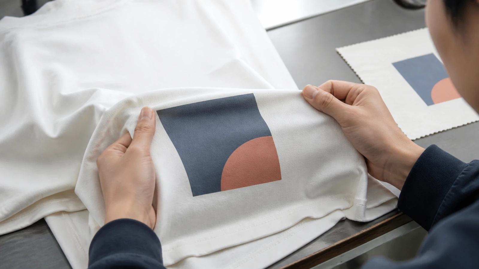 What Is the Best Fabric for T-Shirts? T-shirt fabric sample checked for printing compatibility and surface quality