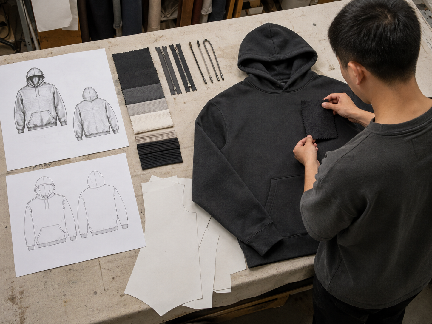 ODM menswear development -- pattern making and sample fitting