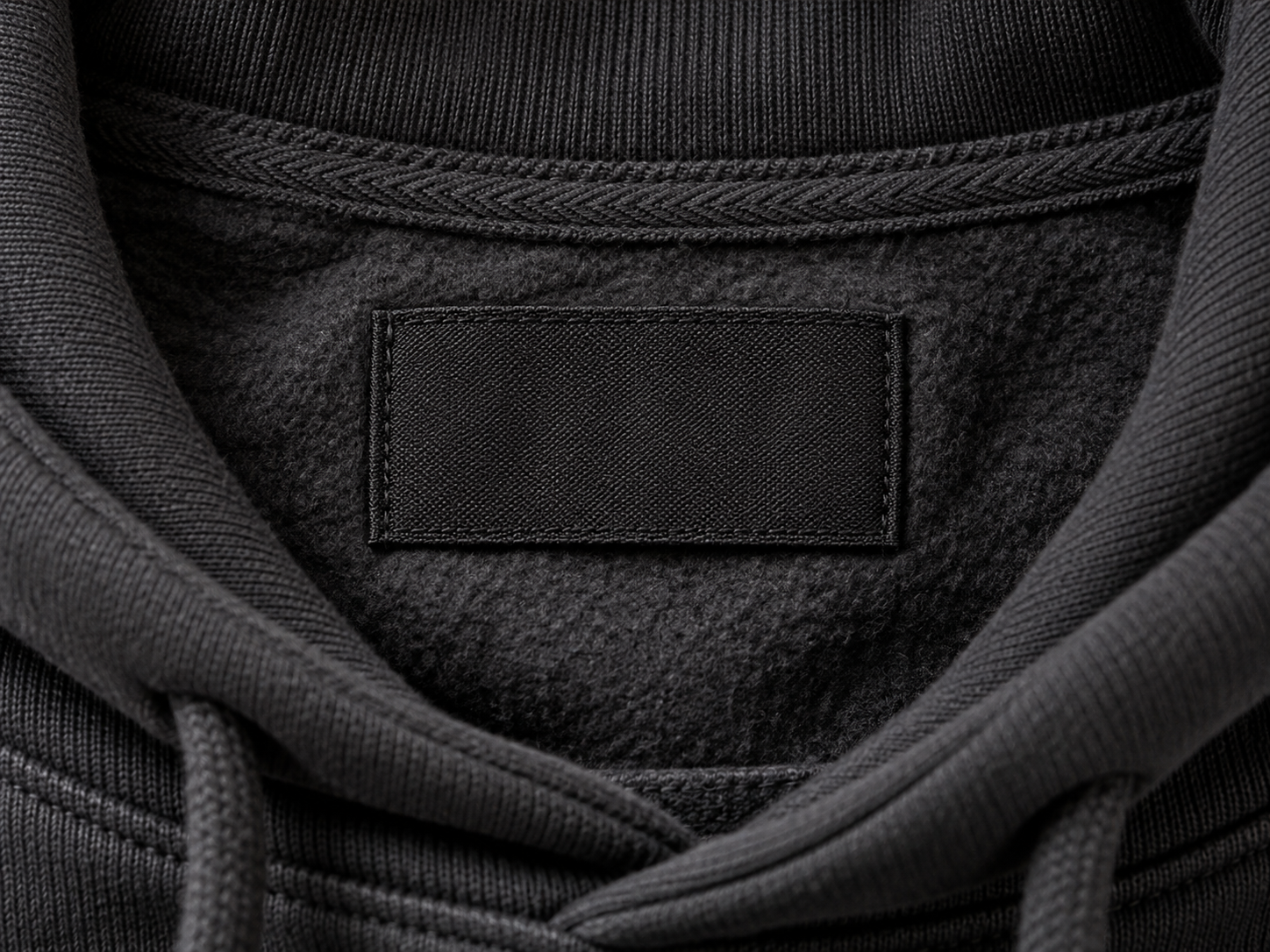 Custom woven main brand label on garment neck