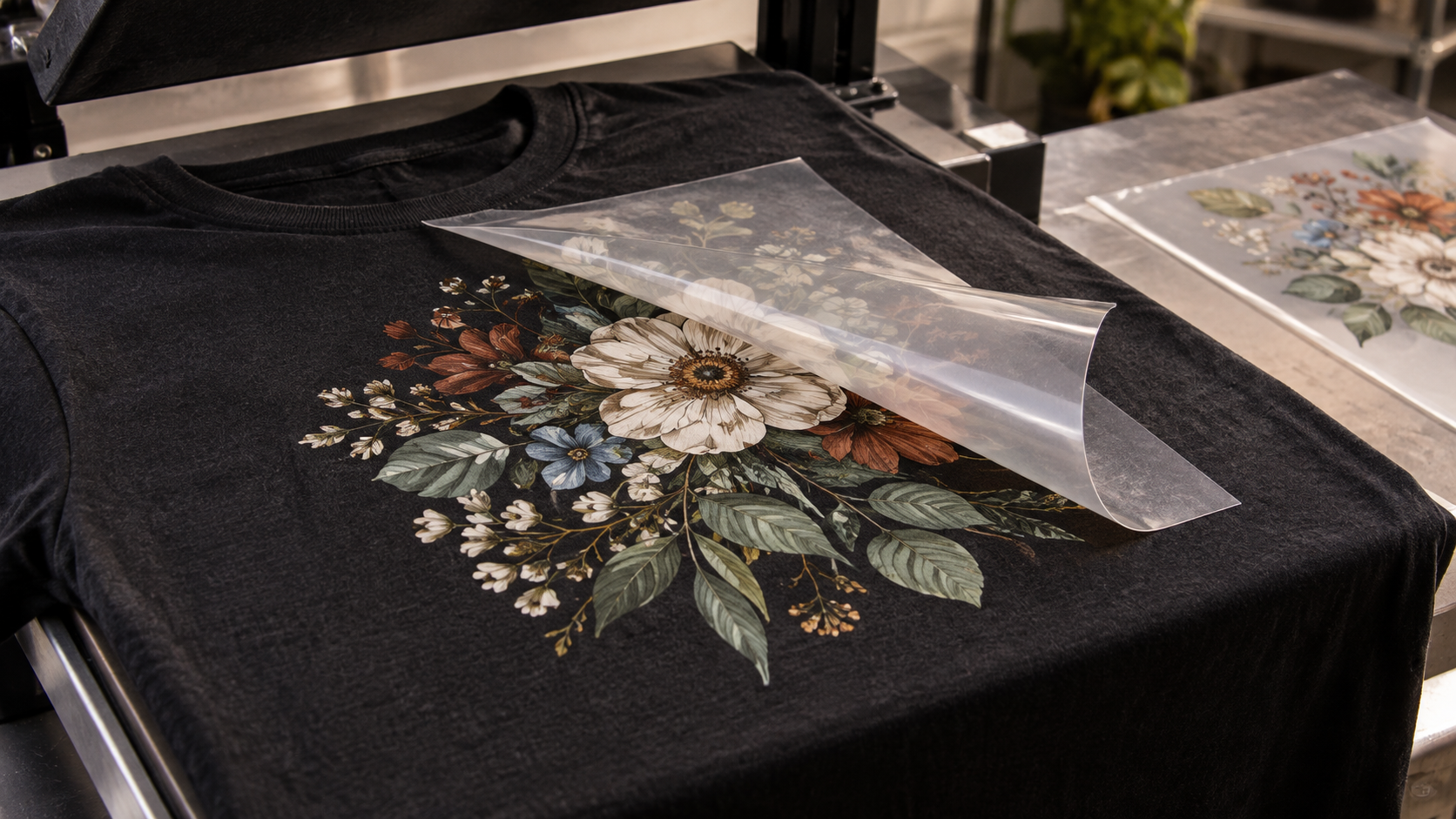 DTF direct-to-film printing on T-shirt