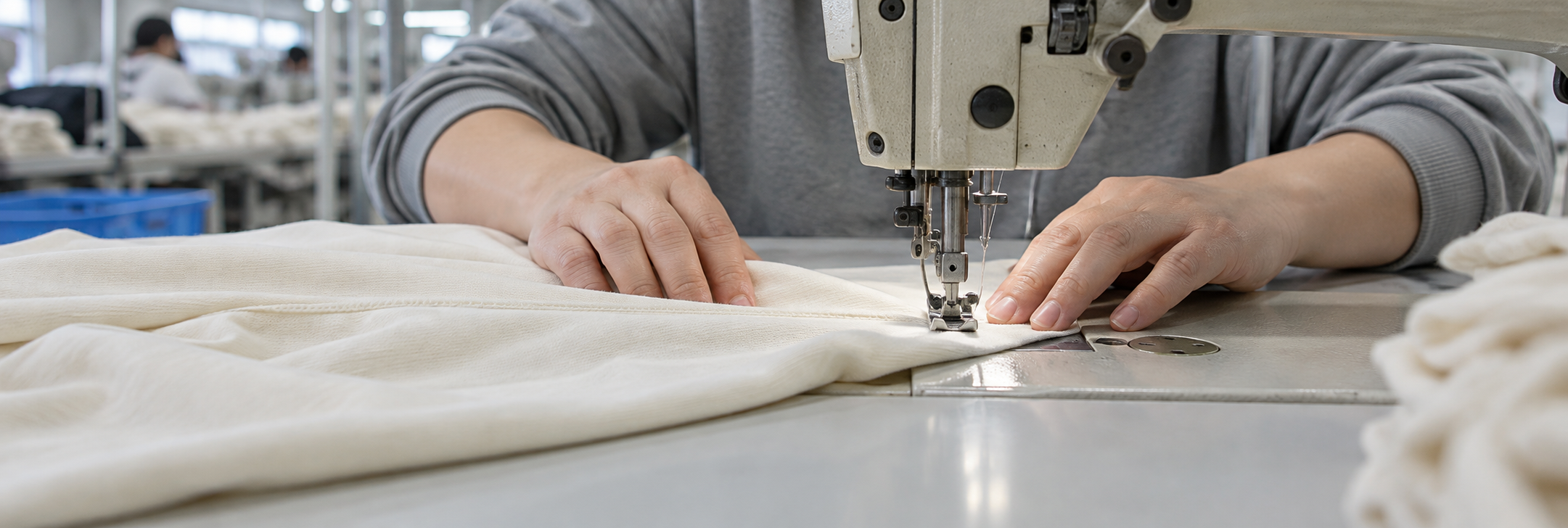Fabric inspection and material preparation area
