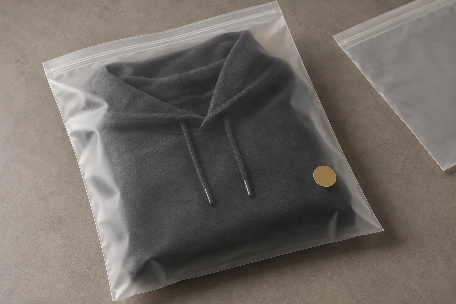 Custom branded polybag garment packaging with logo print