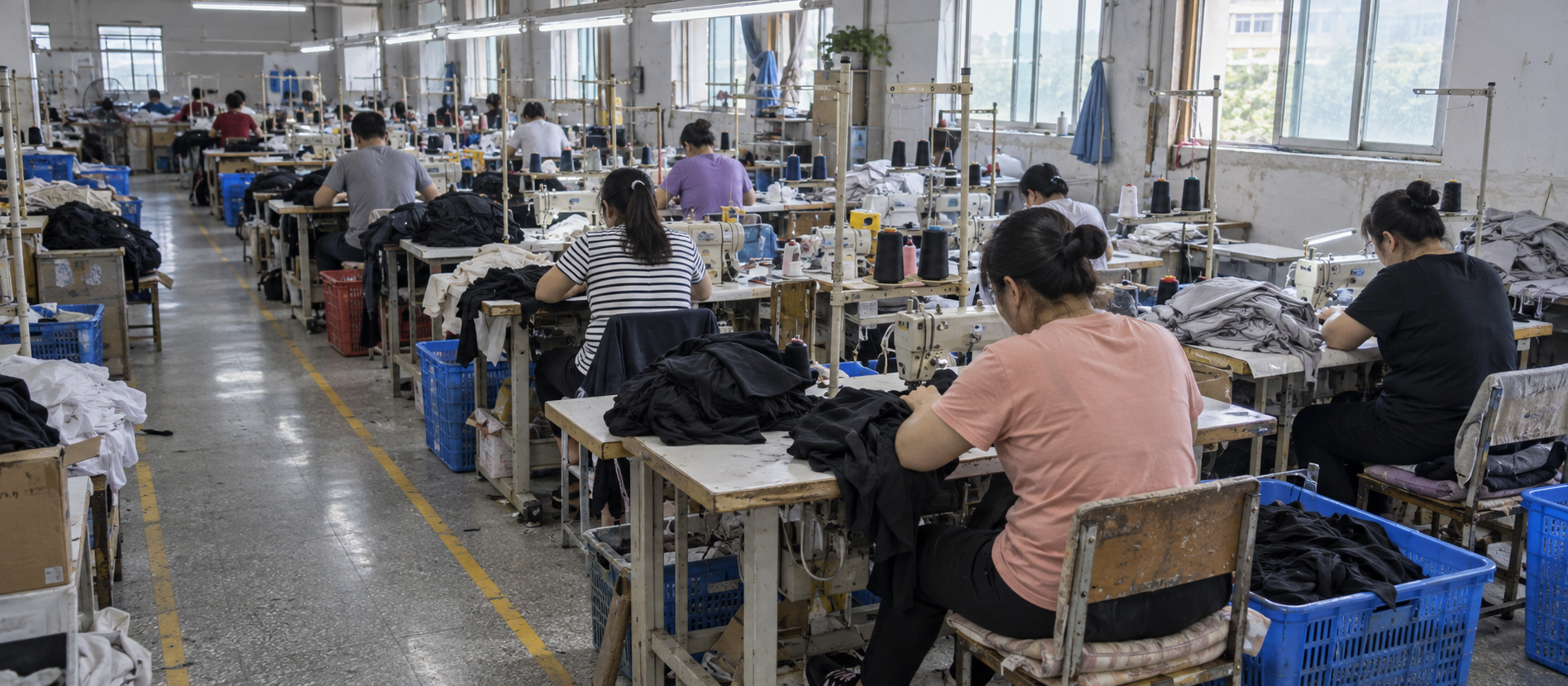 Yecheng Apparel main production floor in Dongguan