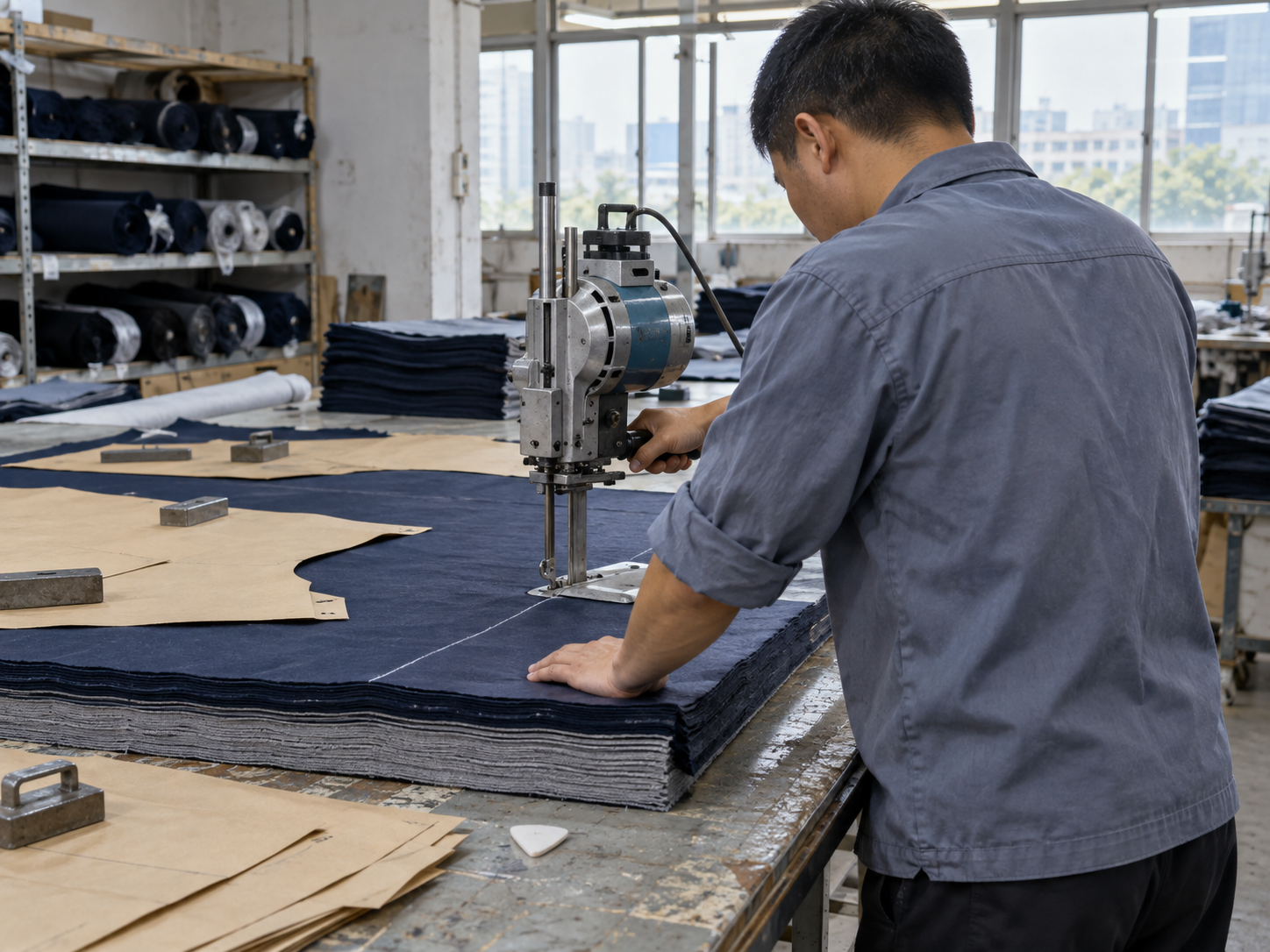 Cutting room and fabric layout