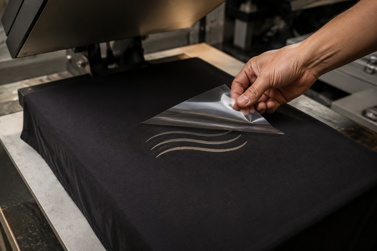 DTF transfer print applied to black t-shirt -- full colour detail