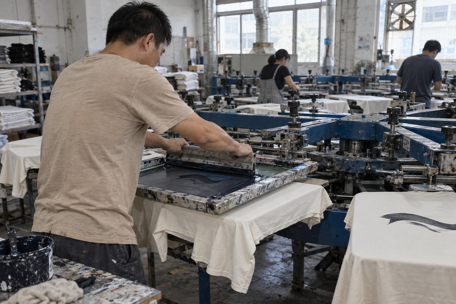 Screen printing station