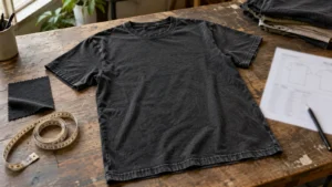 Vintage washed T-shirt sample developed with faded color and worn-in surface